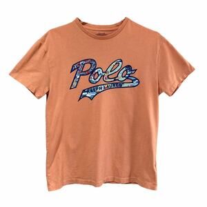 VTG Polo Ralph Lauren Tee Shirt HawaiianSpellout Graphic Single Stitch Sz SMALL